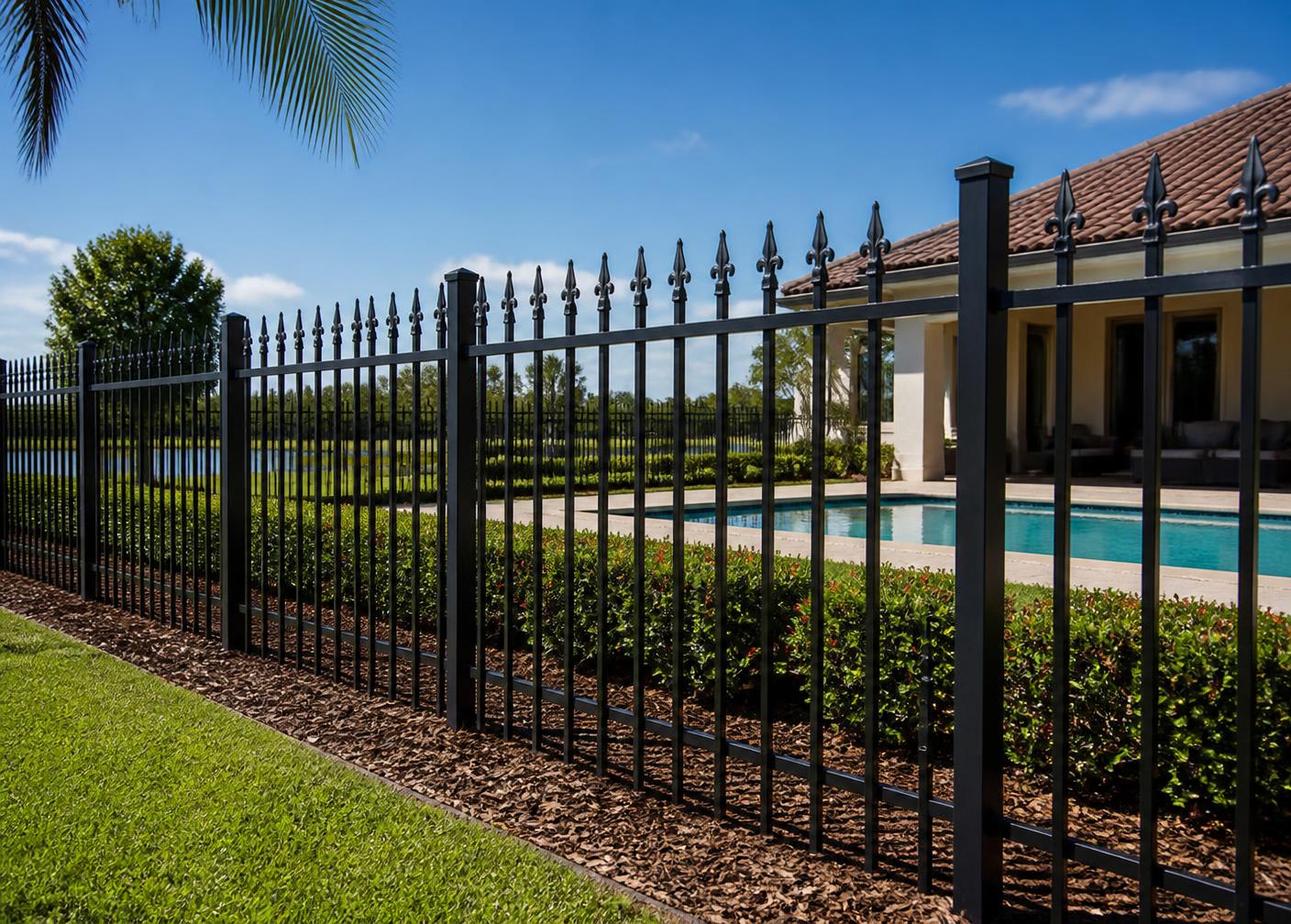 Black ornamental aluminum pool fence in Marion County, FL
